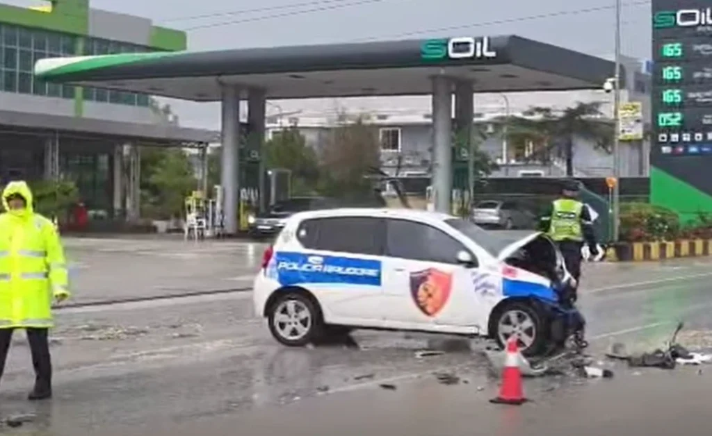 Aksident i frikshëm në vend! Makina e policisë bëhet copash, 2 efektivët që ndodheshin në mjet…