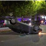 Aksident i rëndë në Durrës: Dy makina përplasen, njëra përmbyset